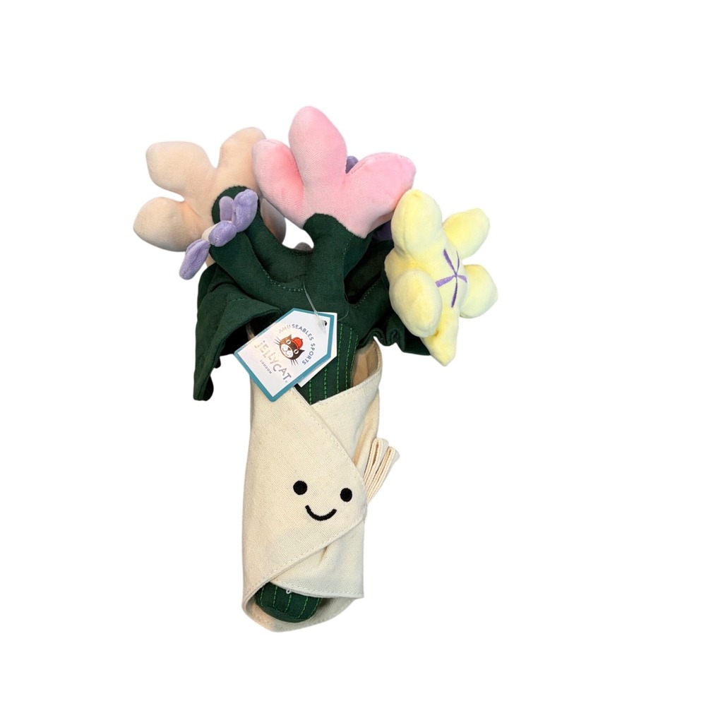 Jellycat Amuseables Sports Bouquet of Flowers Plush Toy NWT 10.5 inch